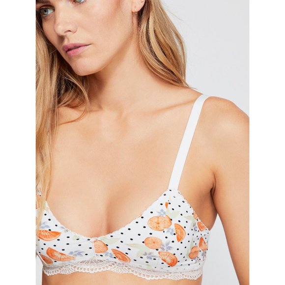 Free People Other - NWT Free People Mari Printed Bralette / Ivory